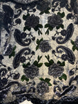 FOULARD PASSIGATTI NERO MISTO SETA VELLUTO E FRANGE