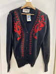 GIACCA DONNA NIKILINE TGL LANA NERO C/RICAMO ROSSO