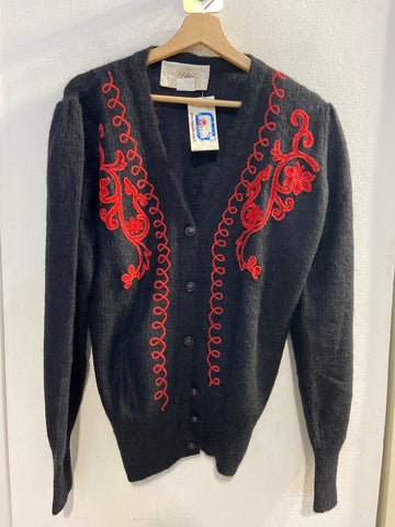 GIACCA DONNA NIKILINE TGL LANA NERO C/RICAMO ROSSO