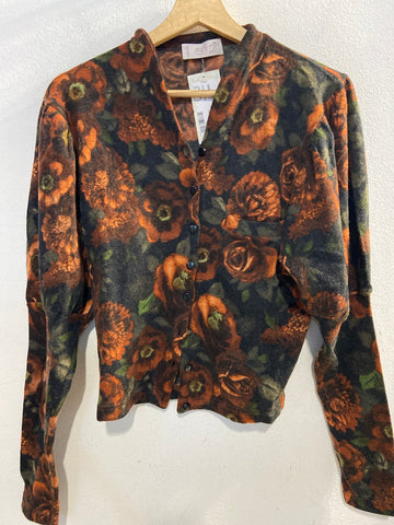 GIACCA CODICE TGM NERO/ARANCIO A FIORI LANA