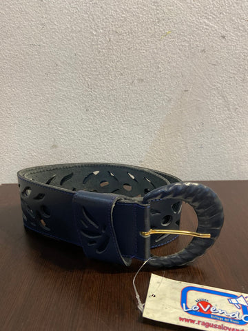 CINTURONE BLU DONNA INTAGLIATO