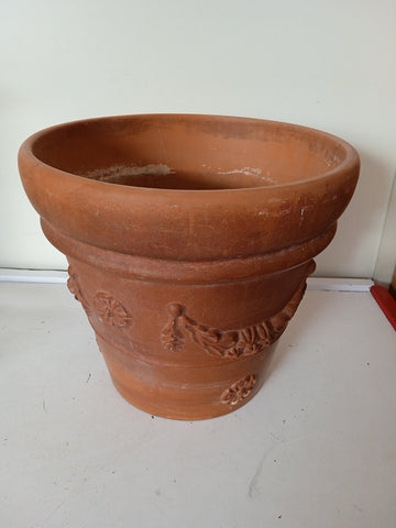 CACHE POT TERRACOTTA H27XDIAMETRO29 CM + TRIS PIEDI