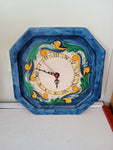 OROLOGIO MURALE IN CERAMICA CANNATOZZU CALTAGIRONE 30X30 CM