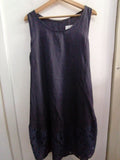 ABITO DONNA TGL BLU LINO C/RIPORTO IN PIZZO