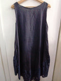 ABITO DONNA TGL BLU LINO C/RIPORTO IN PIZZO