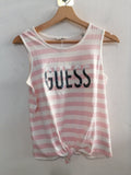 CANOTTA GUESS TGS ROSA/BIANCO A RIGHE DONNA