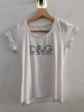 MAGLIA D&G TGXS DONNA BIANCO/ARGENTO GLITTER