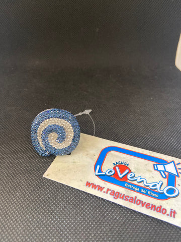 ANELLO STRASS BLU/ARGENTATO