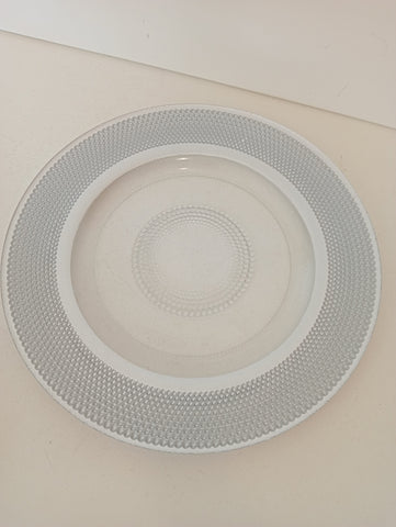 CENTRO TAVOLA IN VETRO ARGENTATO H2XDIAMETRO30 CM