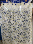 COPPIA TENDE L140X250CM BIANCO FANTASIA FOGLIE VERDI