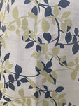 COPPIA TENDE L140X250CM BIANCO FANTASIA FOGLIE VERDI