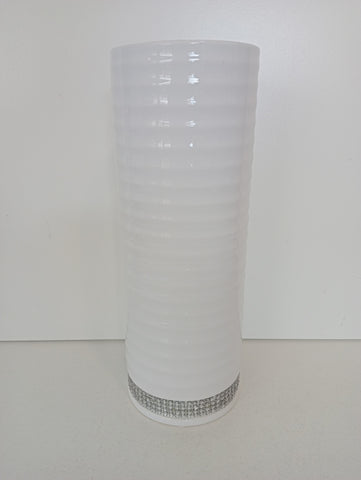 VASO IN CERAMICA CILINDRICO BIANCO H35XDIAMETRO10 CM