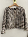 MAGLIA ZARA TGL PANNA/NERO C/PERLINE