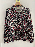 CAMICIA VERY SIMPLE TG46 NERO FANTASIA BIANCO/ROSSO