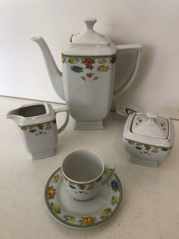 SERVIZIO CAFFE' IN PORCELLANA BAVARIA 9 PZ + PIATTI
