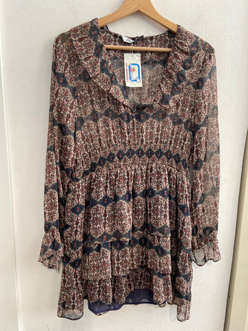 ABITO ZARA TGL BLU/BORDEAUX FANTASIA VOILANT