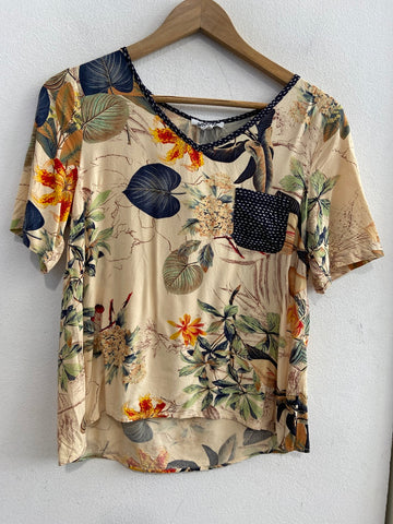 MAGLIA SMASH TGL BEIGE FANTASIA FOGLIE