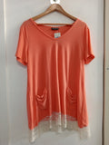 MAGLIA NINA LEONARD TGXL ROSA CORALLO/PIZZO BIANCO