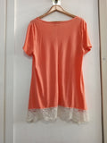 MAGLIA NINA LEONARD TGXL ROSA CORALLO/PIZZO BIANCO