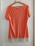 MAGLIA NINA LEONARD TGXL ROSA CORALLO/PIZZO BIANCO
