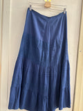 GONNA LUNGA TG.L BLU IN COTONE C/RICAMO