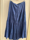 GONNA LUNGA TG.L BLU IN COTONE C/RICAMO