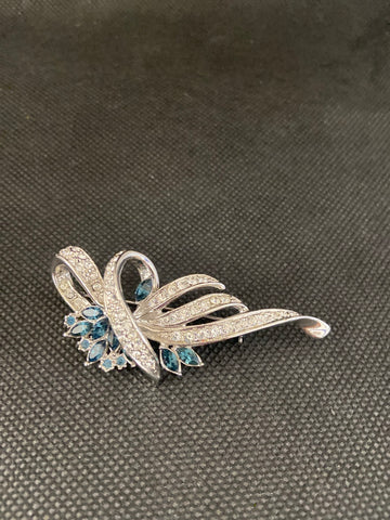 SPILLA STRASS E PIETRE BLU