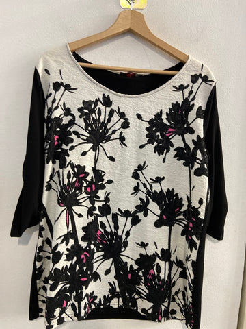 MAGLIA LISA KOTT CURVY TGXL BIANCO FANTASIA FIORI
