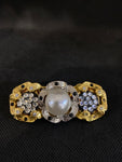 SPILLA VINTAGE DORATA C/STRASS E PERLA