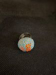 ANELLO PIETRE AZZURRE/ARANCIO INCASTONATE