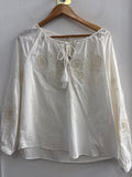 CAMICIA MUSY MUSE TG.S/M IN COTONE BIANCO C/RICAMO