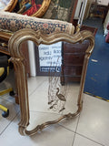 SPECCHIERA CON CORNICE IN STILE ARGENTATA L70X90 CM