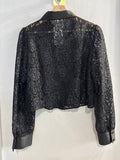 CAMICIA ZARA TGL NERO LAME' IN PIZZO