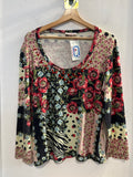 MAGLIA LE FATE TG 50 FANTASIA FIORI CON PIETRE