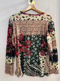 MAGLIA LE FATE TG 50 FANTASIA FIORI CON PIETRE