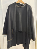 MAGLIA+CARDIGAN ZARA TGS NERO C/CERCHIETTI DORATI