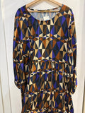 ABITO JUSTCURVY TG XL FANTASIA GEOMETRICA