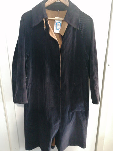 TRENCH LUNGO TG44 VELLUTO BLU/COGNAC DOUBLEFACE DONNA