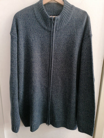 MAGLIONE ZIP GREENLAND TG4XL BLU MELANGE UOMO