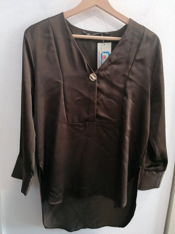 CAMICIA ZARA TGXS MARRONE DONNA