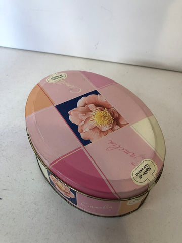 SCATOLA OVALE IN LATTA CAMELIA H5XL15XP10 CM