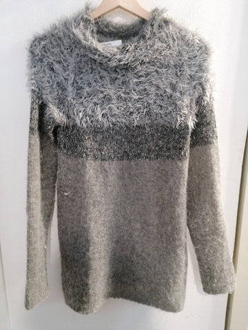 MAGLIONE BACIRUBATI TG44 GRIGO LAME' DONNA