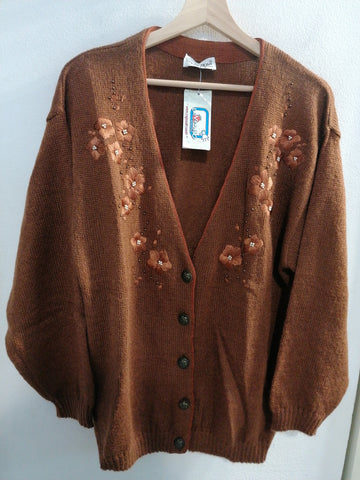 GIACCA SENSAZIONI TGL MARRONE IN LANA C/RICAMO