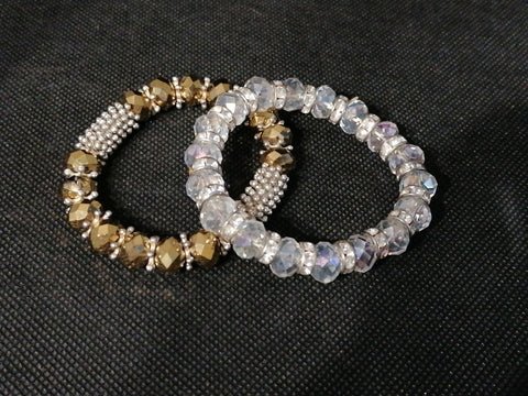 COPPIA BRACCIALI DORATO/BIANCO