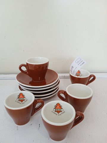 5 TAZZINE MOAK CAFFE' CON PIATTINI
