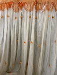 TENDA L440X290CM BIANCO MULTIVELO C/FIORI ARANCIO APPLICATI