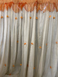 TENDA L440X290CM BIANCO MULTIVELO C/FIORI ARANCIO APPLICATI