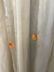 TENDA L440X290CM BIANCO MULTIVELO C/FIORI ARANCIO APPLICATI