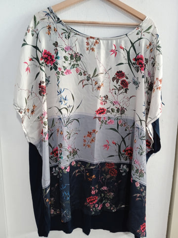 MAGLIA BPC TG62/64 BLU A FIORI