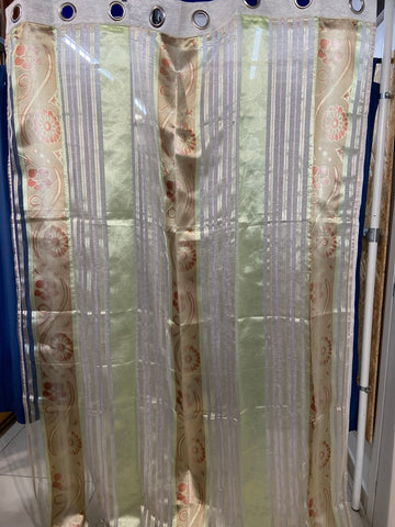 TENDA L130X280CM VERDE/ROSA FANTASIA A FIORI MARRONE